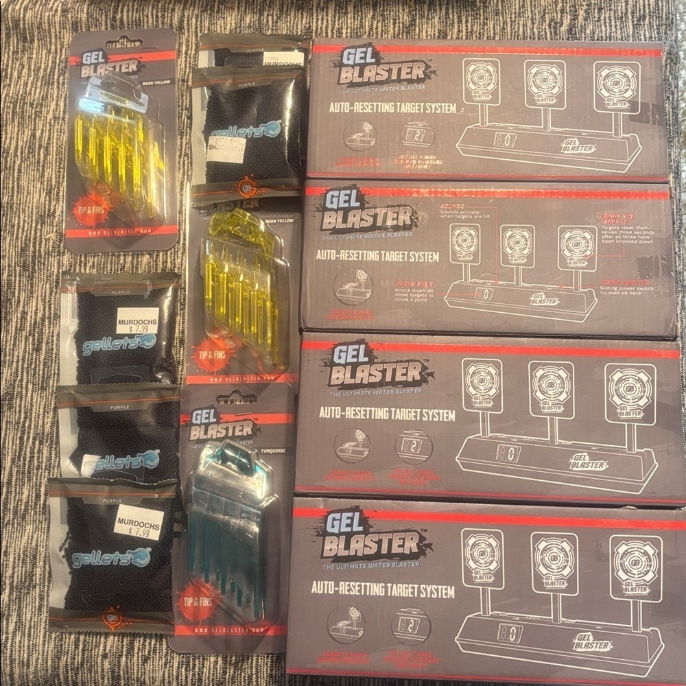 Gel Blaster Lot Auto Resetting target system, Gellets and more
